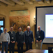 ProfessorInen (v.l.): S. Pereverzyev (RICAM Linz), B. Kaltenbacher (Uni Klagenfurt), O. Scherzer (Uni Wien), P. Mathé (WIAS Berlin), B. Hofmann, M. Yamamoto (Tokyo Univ), A.K. Louis (Uni Saarbrücken) und T. Hohage (Uni Göttingen)